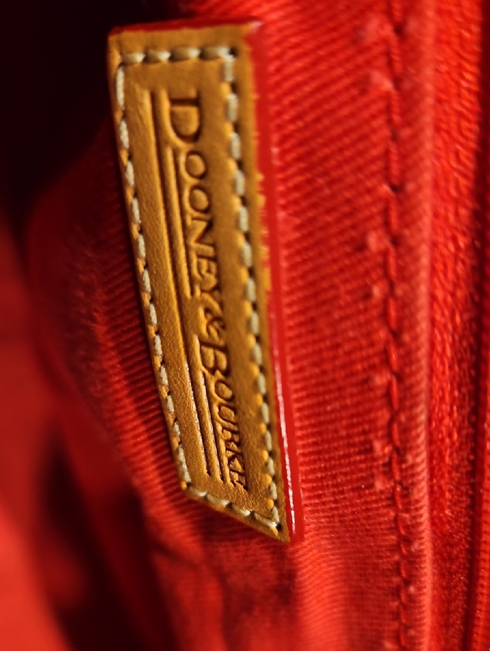 Dooney & Bourke Multicolor Signature Logo Tote with Tan Leather Trim - Picture 4 of 5